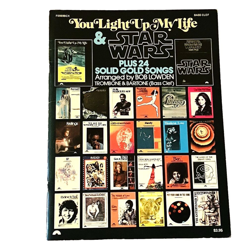 Star Wars Sheet Music Book You Light Up My Life Bass Clef Trombone Baritone